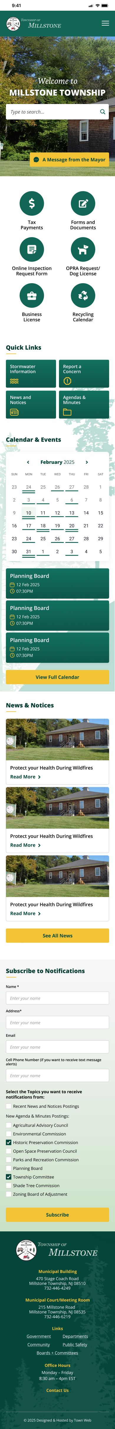 Millstone Township, New Jersey mobile design